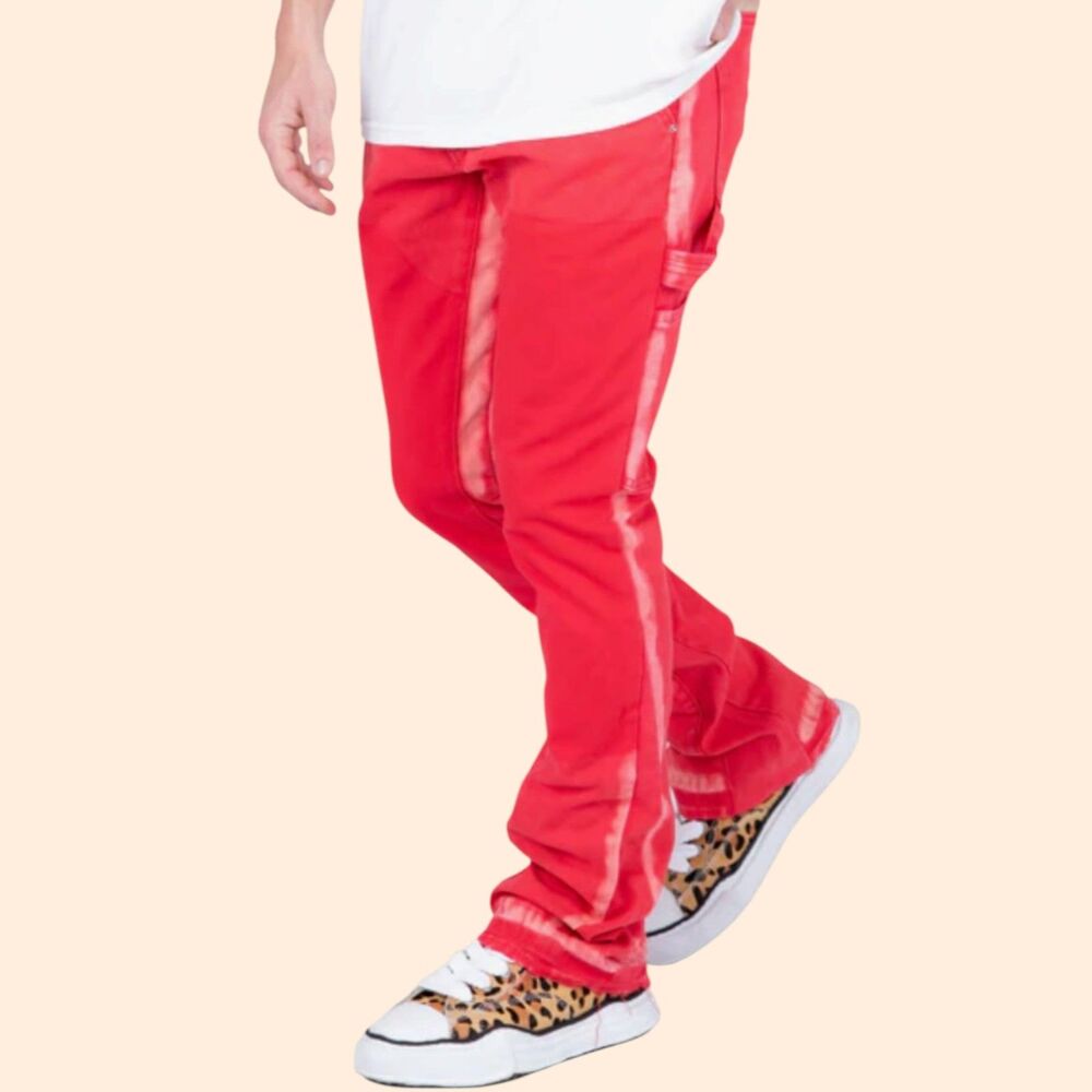 MNML Red Flare Denim Pants